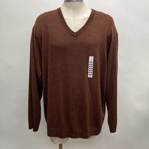 Turnbury Men's Sweater 3XB Brown Extra Fine Merino Wool Biella Yarn Big Man NWT